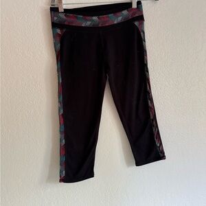 Black and Multicolor Patterned Leggings